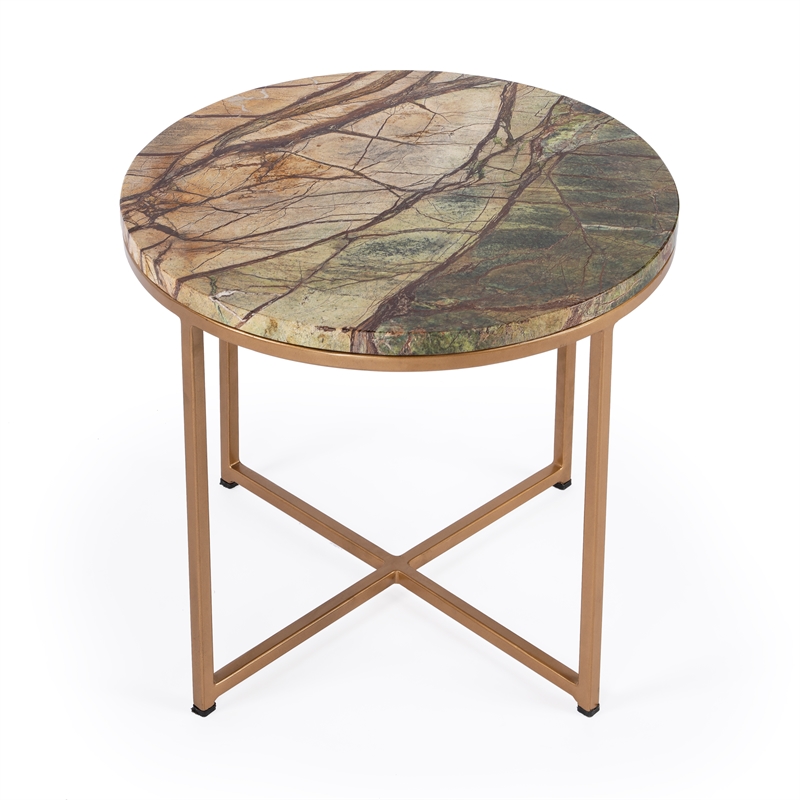 Pemberly Row Set of 2 Modern / Contemporary Marble Side Tables