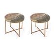 Pemberly Row Set of 2 Modern / Contemporary Marble Side Tables
