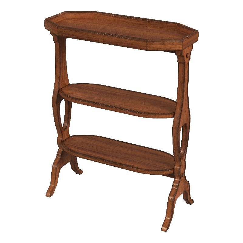 Pemberly Row Set of 2 Contemporary Wood Side Tables in Olive Ash Brown