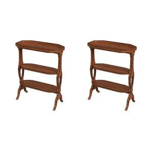 Pemberly Row Set of 2 Contemporary Wood Side Tables in Olive Ash Brown