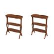 Pemberly Row Set of 2 Contemporary Wood Side Tables in Olive Ash Brown