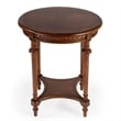 Pemberly Row Set of 2 Contemporary Olive Ash Burl Lamp Tables In Brown