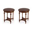 Pemberly Row Set of 2 Contemporary Olive Ash Burl Lamp Tables In Brown
