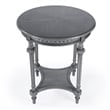 Pemberly Row Set of 2 Contemporary Round Gray Wood Lamp Tables