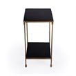 Pemberly Row Set of 2 Contemporary Iron And Black Granite Side Tables