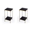 Pemberly Row Set of 2 Contemporary Iron And Black Granite Side Tables