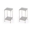 Pemberly Row Set of 2 Modern / Contemporary White Marble Side Tables