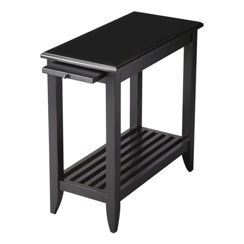 Pemberly Row Set of 2 Transitional Chairside Tables In Black Licorice