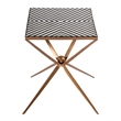 Pemberly Row Set of 2 Square Bone In-Lay & Metal Side Tables in Black Gold