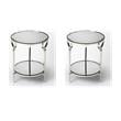 Pemberly Row Set of 2 Contemporary Metal And Mirror End Tables