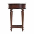 Pemberly Row Set of 2 Contemporary 1-Drawer Cherry Round Accent Tables