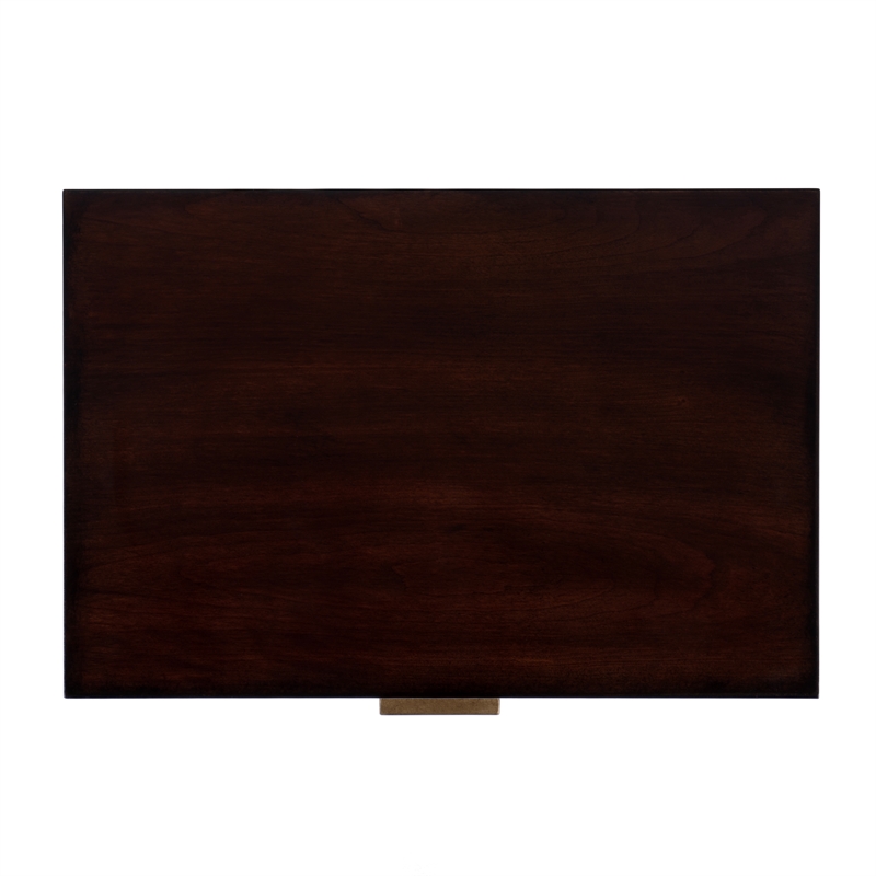 Pemberly Row Set of 2 Contemporary 2-Drawer End Tables in Cherry