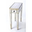 Pemberly Row Set of 2 Contemporary Mirrored Chairside Tables in Silver