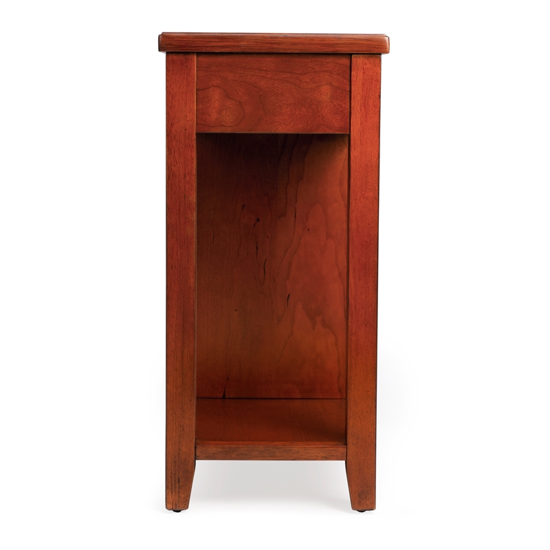 Pemberly Row Set of 2 Olive Ash Burl 4-Drawer Chairside Chest In Brown