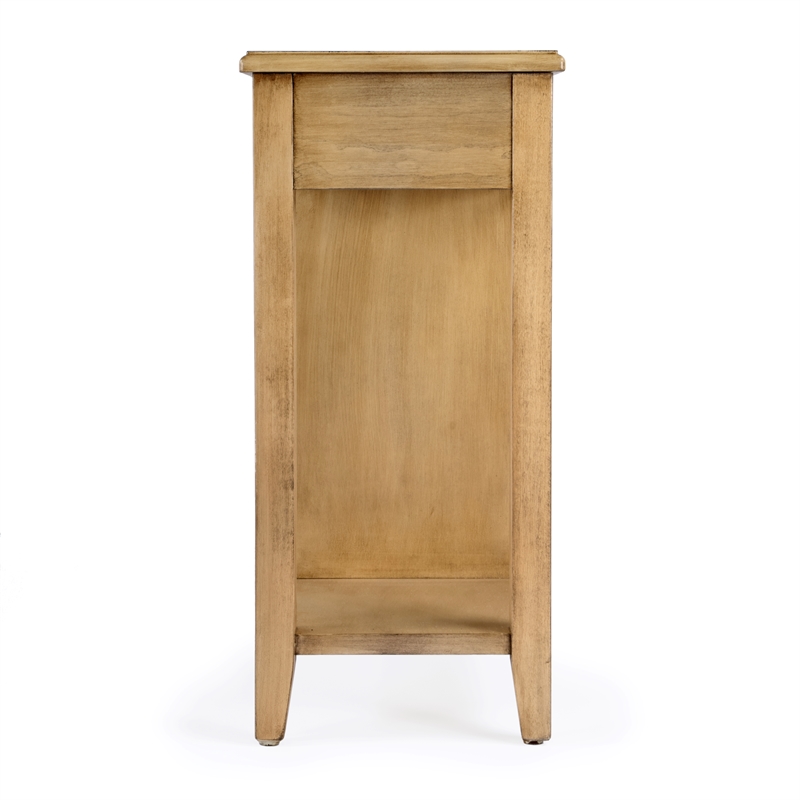 Pemberly Row Set of 2 Contemporary 4-Drawer Wood Side Tables In Beige