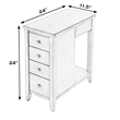 Pemberly Row Set of 2 Contemporary 4-Drawer Wood Side Tables In Beige