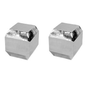 Pemberly Row Set of 2 Contemporary Side Tables in Polished Silver