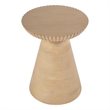 Pemberly Row Set of 2 Contemporary Round Wood Side Tables in Brown