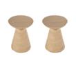 Pemberly Row Set of 2 Contemporary Round Wood Side Tables in Brown