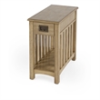 Pemberly Row Set of 2 Shaker One-Drawer Side Tables in Antique Beige