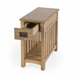 Pemberly Row Set of 2 Shaker One-Drawer Side Tables in Antique Beige