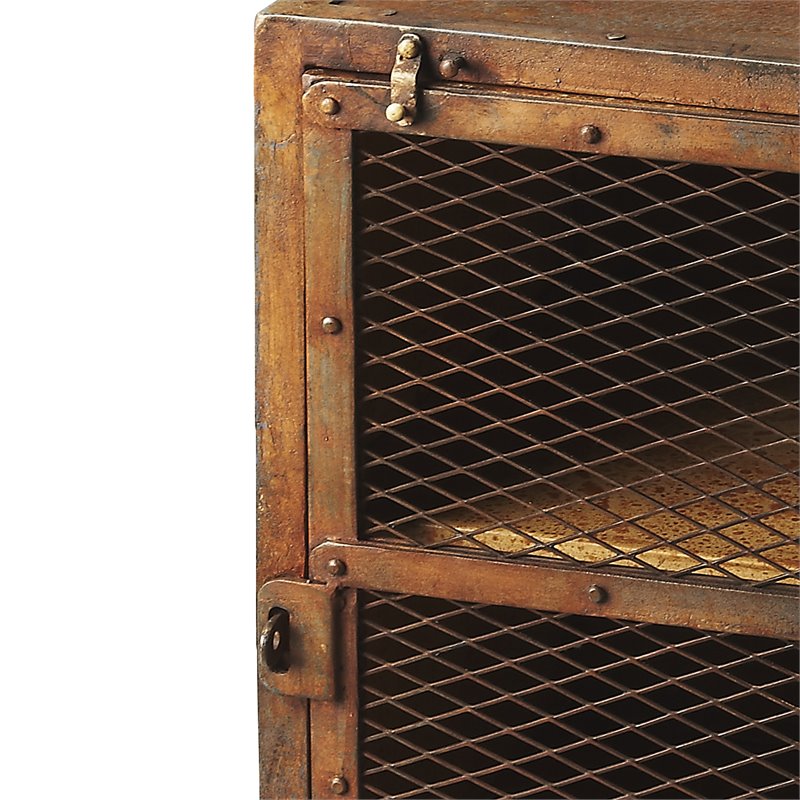 Pemberly Row Set of 2 Contemporary Industrial Chic Chairside End Tables