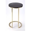 Pemberly Row Set of 2 Contemporary Marble And Metal Side Tables In Brown