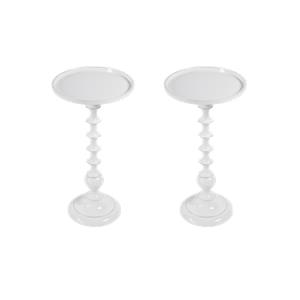 Pemberly Row Set of 2 11&quotW Round Metal Side Tables in Metalworks
