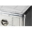 Pemberly Row Set of 2 Chic Midway Aviator Side Tables In Silver
