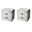 Pemberly Row Set of 2 Chic Midway Aviator Side Tables In Silver