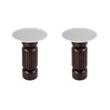Pemberly Row Set of 2 Marble and Wood Side Tables in White/Light Beige