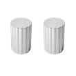Pemberly Row Set of 2 Contemporary Side Tables in Polished Silver