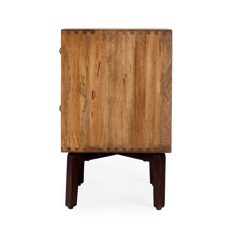 Pemberly Row Set of 2 Contemporary End Tables In Light Brown