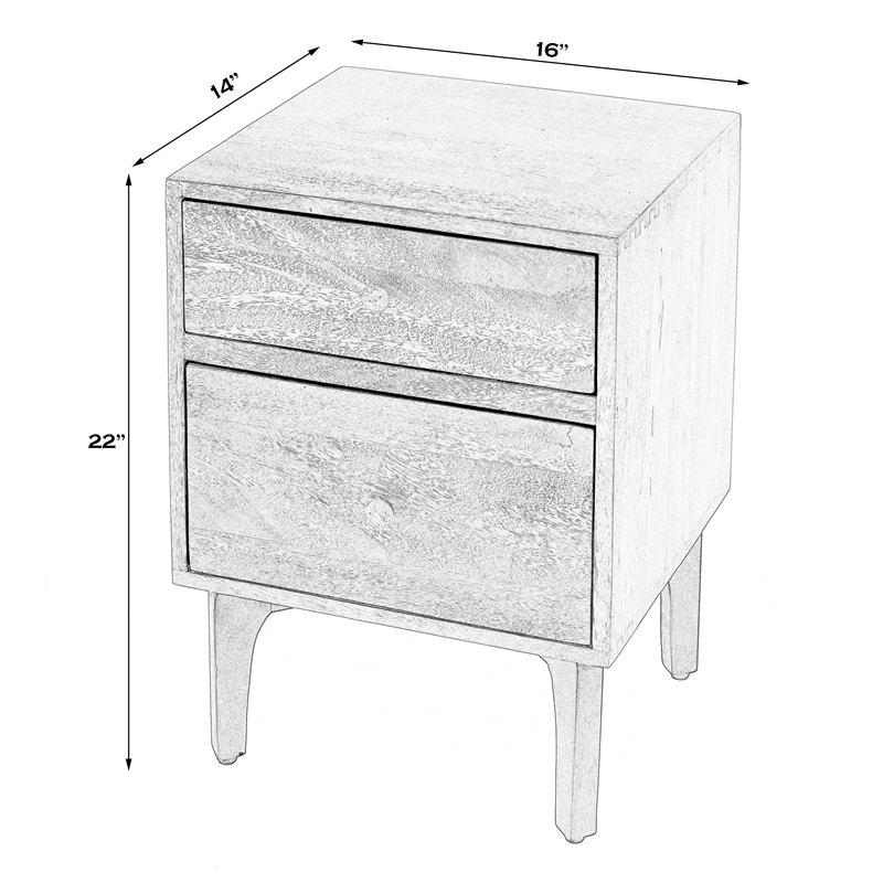 Pemberly Row Set of 2 Contemporary End Tables In Light Brown