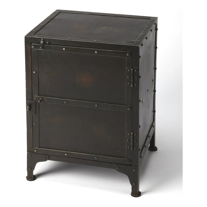 Pemberly Row Set of 2 Industrial Chic Owen Side Chest In Industrial