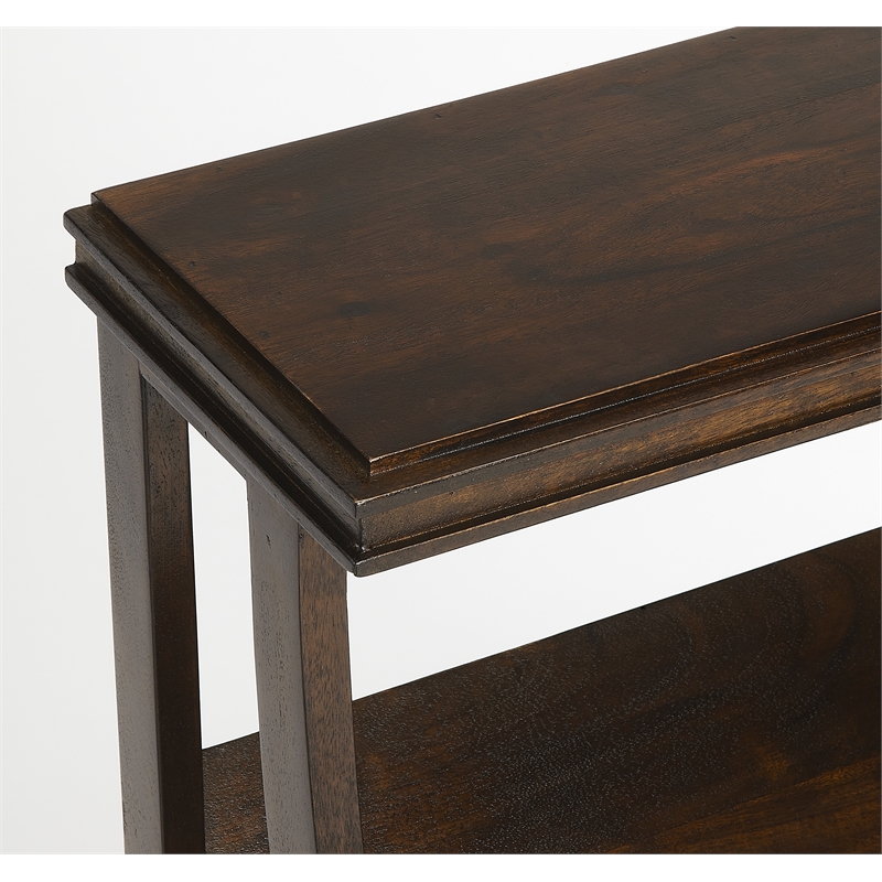 Pemberly Row Set of 2 Contemporary Wood Book Tables In Dark Brown