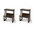 Pemberly Row Set of 2 Contemporary Wood Book Tables In Dark Brown