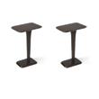 Pemberly Row Set of 2 Contemporary Pedestal Tables In Cocoa Brown