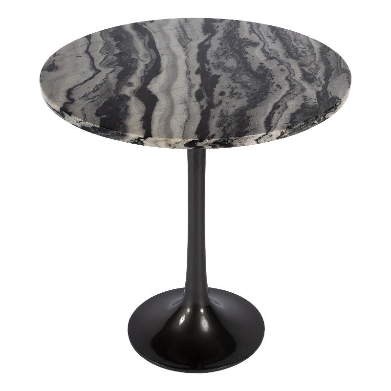 Pemberly Row Set of 2 Round Marble Accent Tables in Metal & Marble