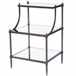 Pemberly Row Set of 2 Tiered Mirrored Side Tables In Light Bronze