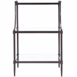 Pemberly Row Set of 2 Tiered Mirrored Side Tables In Light Bronze