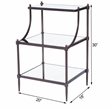 Pemberly Row Set of 2 Tiered Mirrored Side Tables In Light Bronze