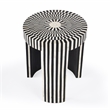 Pemberly Row Set of 2 Transitional Bone Inlay Side Tables In Black And White