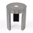 Pemberly Row Set of 2 Transitional Bone Inlay Side Tables In Black And White