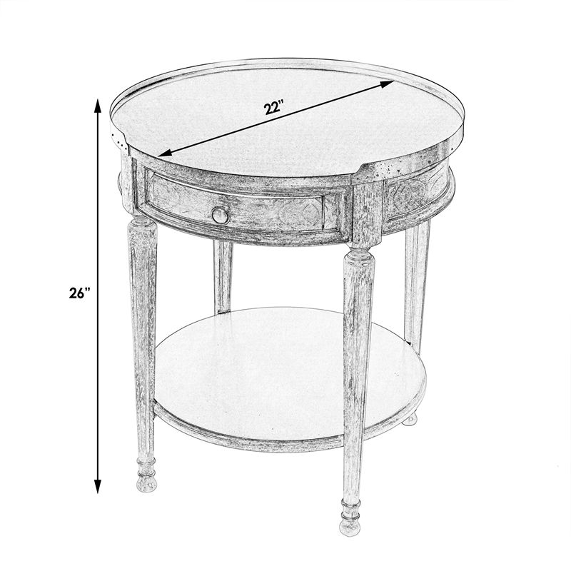 Pemberly Row Set of 2 Side Tables With Storage in Antique Beige