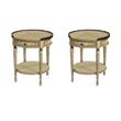 Pemberly Row Set of 2 Side Tables With Storage in Antique Beige