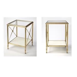 Pemberly Row Set of 2 Modern / Contemporary End Tables In Gold