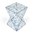 Pemberly Row Set of 2 Contemporary White And Blue Bone Inlay End Tables