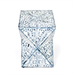 Pemberly Row Set of 2 Contemporary White And Blue Bone Inlay End Tables