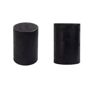 Pemberly Row Set of 2 12&quotW Round Stainless Steel End Tables in Bronze